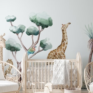 Safari Giraffe Wall Decals: Kids Room Decor