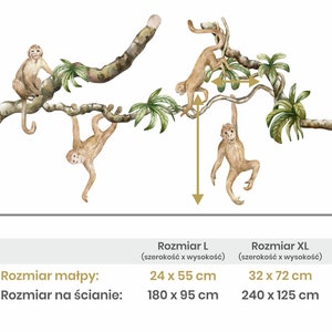 Pegatinas de pared de mono, calcomanía de pared de Safari, calcomanía de pared de la selva, calcomanía de mono, decoración de vivero de Safari, calcomanías de pared para niños imagen 8