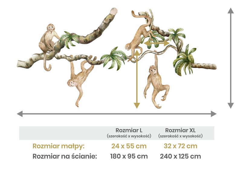 Pegatinas de pared de mono, calcomanía de pared de Safari, calcomanía de pared de la selva, calcomanía de mono, decoración de vivero de Safari, calcomanías de pared para niños imagen 8