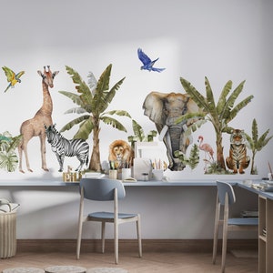 Jungle Animal Wall Decal Set: Safari Nursery Decor