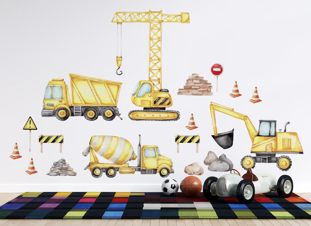 Construction Machinery Wall Stickers Excavator Wall Stickers - Etsy
