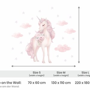 Unicorn Sticker, Unicorn Wall Decal, Girls Nursery, Stars Stickers, Girls Room Decoration, Sticker For a Girl, Magic Fantasy Deco zdjęcie 9