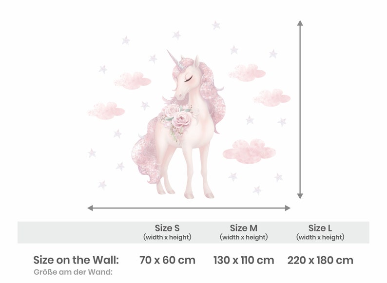 Unicorn Sticker, Unicorn Wall Decal, Girls Nursery, Stars Stickers, Girls Room Decoration, Sticker For a Girl, Magic Fantasy Deco zdjęcie 9