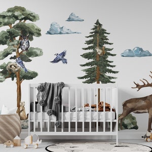 Forest Animal Wall Decal Set: Kids Room Decor