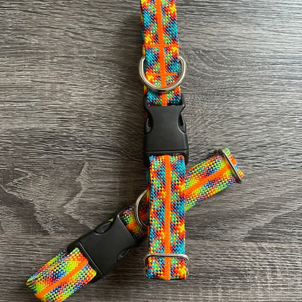 CUSTOM Cuerda de escalada reciclada ajustable Collar para perros-Múltiples colores disponibles-Fuerte-Impermeable