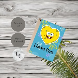 Digital/Pintable - Spongebob (I love you) Anniversary Card