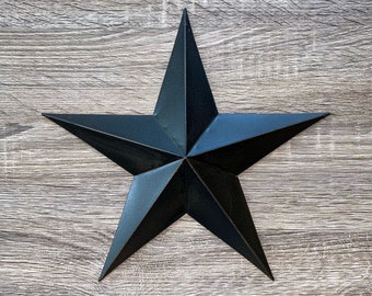 5.5x5.5" Rustic Primitive Country White Metal Barn STAR Sign Vintage Tin Decor 