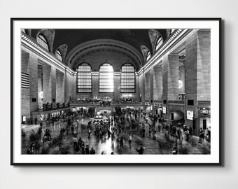 Grand Central Station, New York NYC Black and white B & W, architecture photography, large print, wall art, home decor, horizontal print,