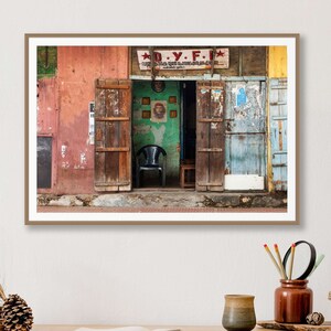 Kerala India Photography Print: Rustic Cochin Doorway Wall Art