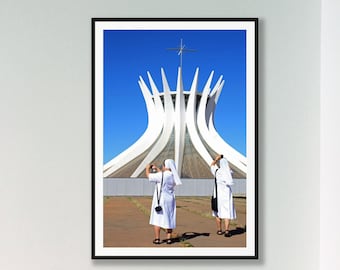 Brasilia Cathedral Print: Oscar Niemeyer Architecture Photography