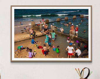 Coogee Rockpool Print: Sydney Australia Aerial Photography, Coastal Wall Art