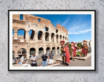 Impresión del Coliseo de Roma: Fotografía de viajes por Italia, arte mural arquitectónico
