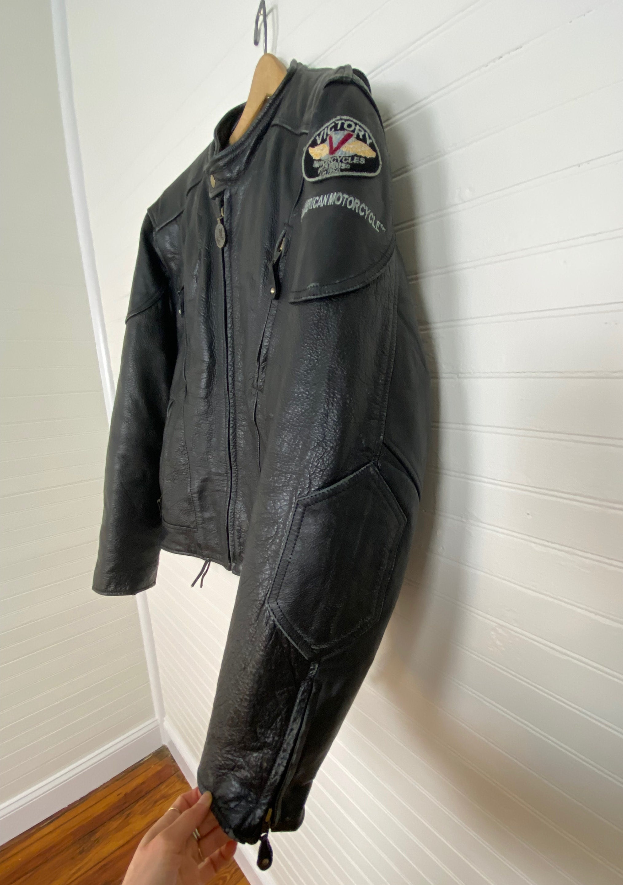 Victory Leather Men's Motorcycle Jacket, Size Medium Etsy