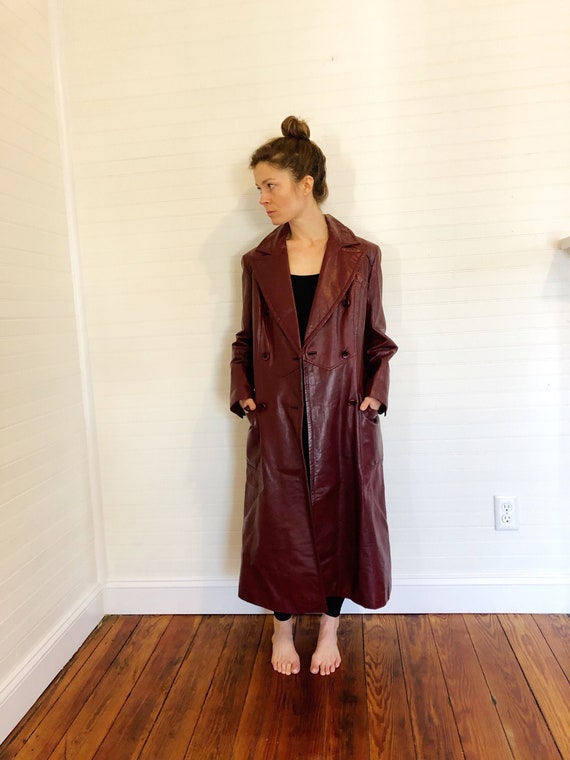Vintage Etienne Aigner Leather Trench Coat