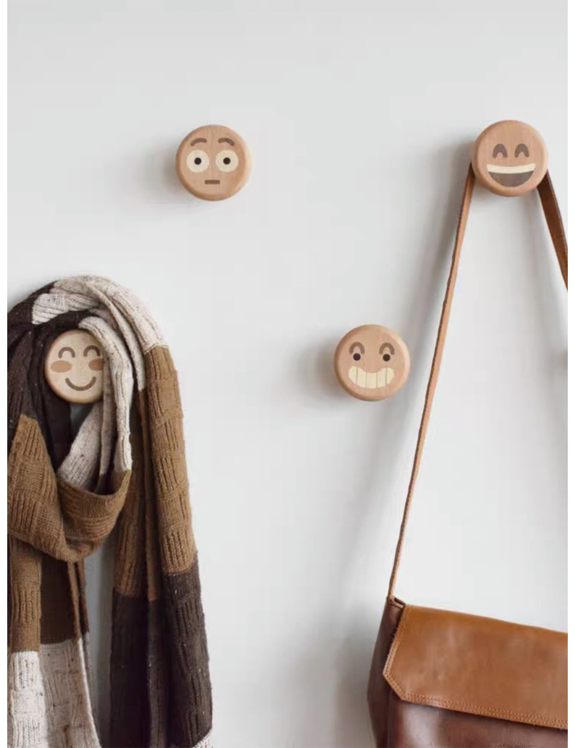 Handmade emoji wood coat hooksSolid Brass Coat Rack Wall | Etsy
