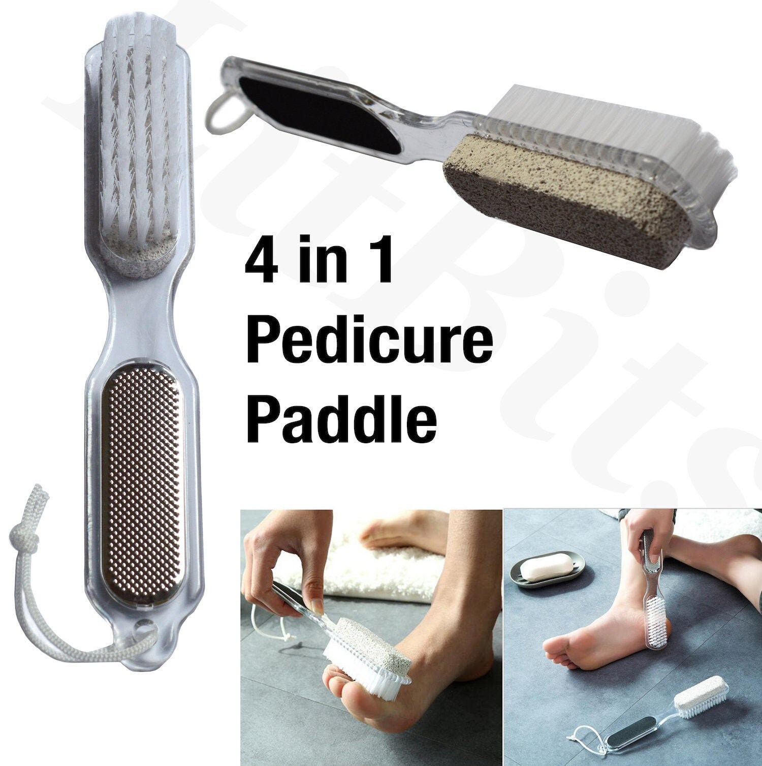 4 en 1 Pedicure Paddle Foot File Rasp Brush Pumice Stone Scrub Etsy