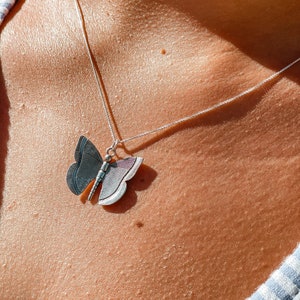 Butterfly Necklace Sterling Silver 925 Necklace, Butterfly Jewelry, Boho, Unique, Handmade, With or without chain