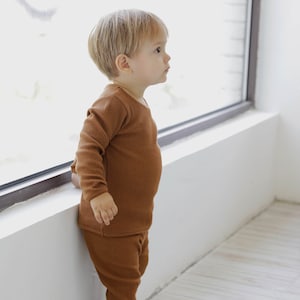 Kids loungewear set, soft cotton pajamas, ribbed pajama set for kids, comfortable loungewear for kids, premium cotton kids clothes