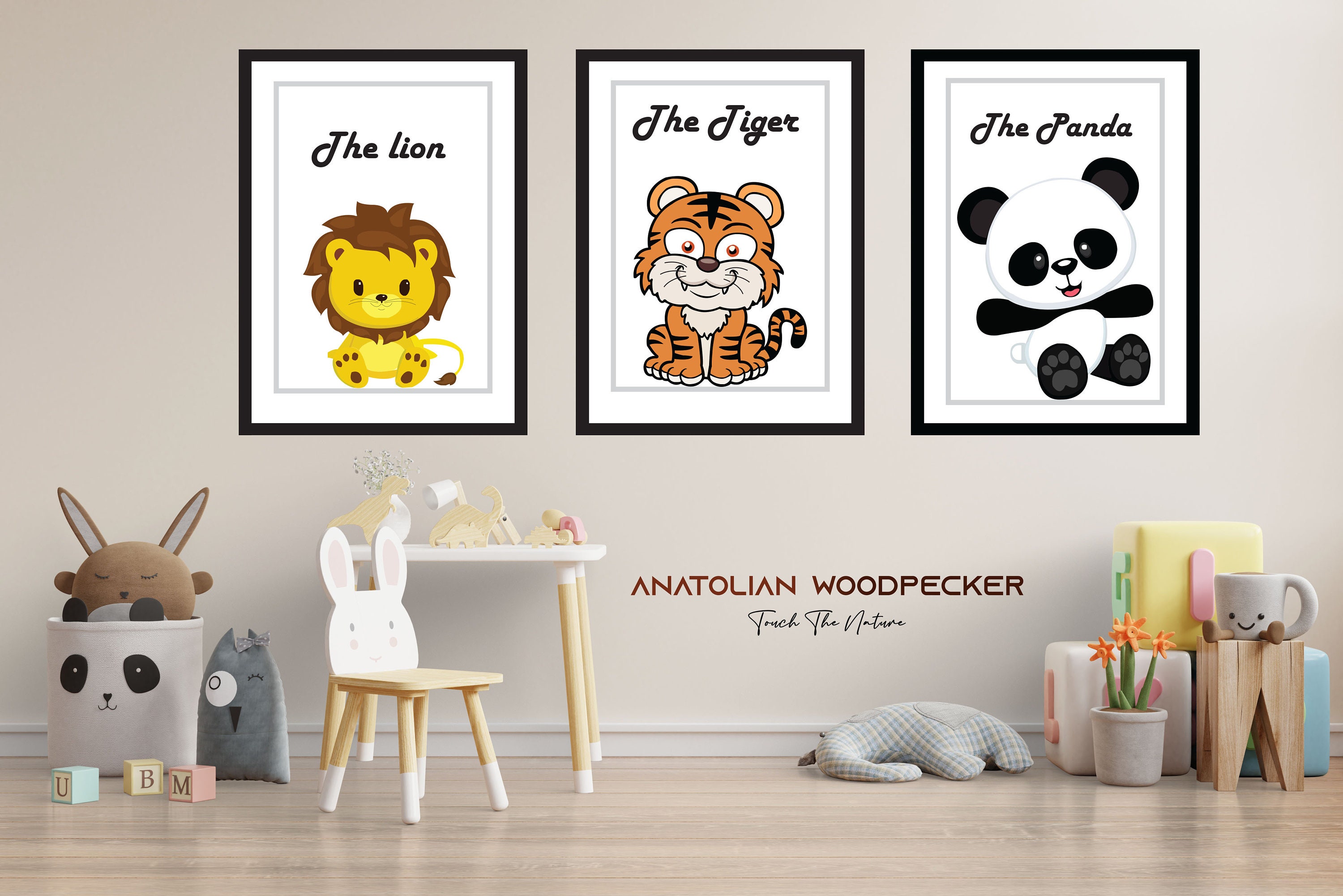 Set Of 3 Animal Wall Art Gallery Wall Set Animal Print Etsy
