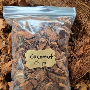 Coconut Coir Chips for Plants | Premium Organic Mulch | Natural Growing Medium for Orchids, Succulents, and Hydroponics | Coconut Chips
