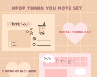 Tarjetas de agradecimiento K-pop para intercambiar y vender / Descarga digital