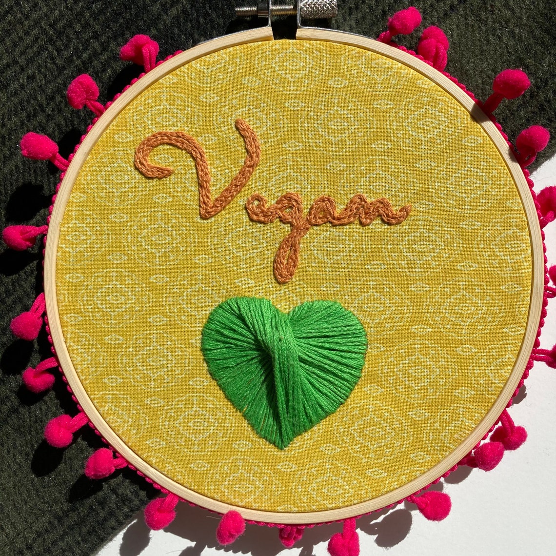 Vegan embroidery 6 hoop art hand embroidery wall hanging  etsy Vegan embroidery 6 hoop art hand embroidery wall hanging  etsy