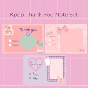 Cartões de agradecimento K-pop para troca e venda / Download digital
