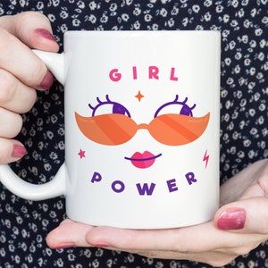 Womens Day Girl Power Mug - Empower Women Empowering Women - Novelty Mug Gift UK - Coffee Tea Cup Kitchen Ware Set - Mug Gift For Hers