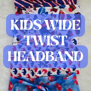 Kids WIDE Buffalo Turban Twist Stretch Headband Athletes Headband Headbands for Kids