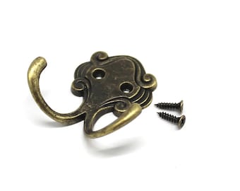 Ganchos para abrigos de bronce vintage para colgar en la pared, ganchos antiguos fundidos para puerta, para colgar ropa