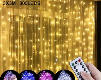 USB LED Curtain Fairy Lights: Remote Control, 8 Modes, Wedding Backdrop