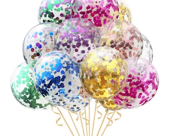 Globos de confeti de látex de 30 cm para decoración de fiestas (juego de 10)