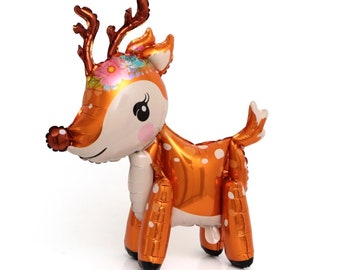 3D Elk Deer Standing Foil Balloon Children Birthday Party Decoration CHRISTMAS Xmas Air