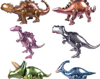 Globo gigante de aluminio de dinosaurio 4D, decoración para fiesta de cumpleaños