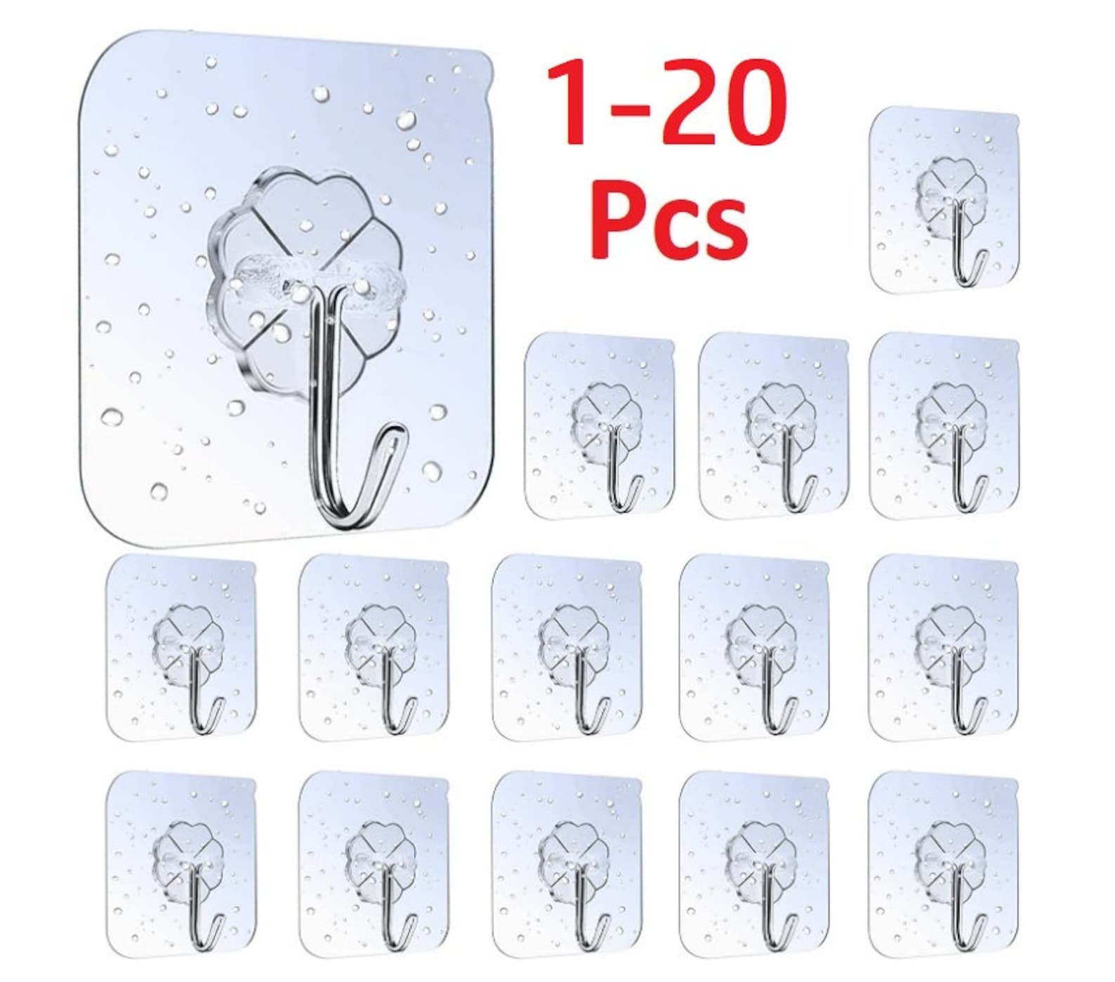 120 Self Adhesive Strong Sticky Hooks Heavy Duty Wall Etsy UK