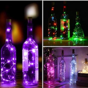 Bottle Fairy String Lights Colour Battery Cork Christmas Wedding Bedroom Curtains Party One Cork light with 10LED 1M lenght