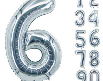 Globo plateado con número de 40 pulgadas, decoración para fiestas