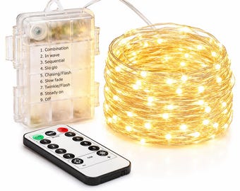 LED Fairy Lights Battery Powered Warm White 2M 5M 10M Remote Control Waterproof Christmas New Year Wedding