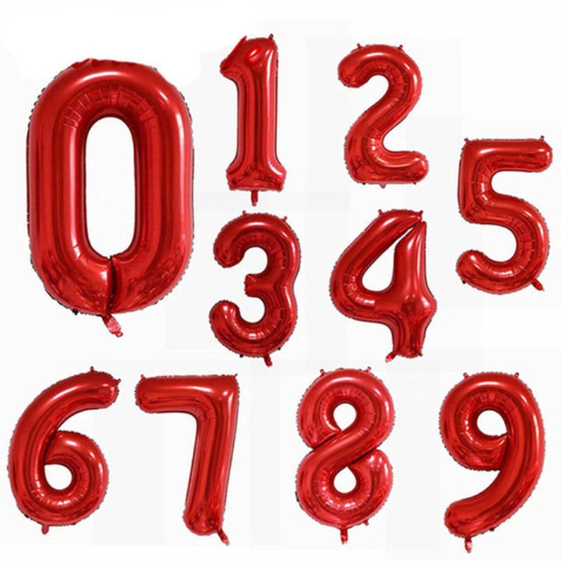 Giant Foil Number Balloons For Birthday – Single Digits 0-9, Helium Quality