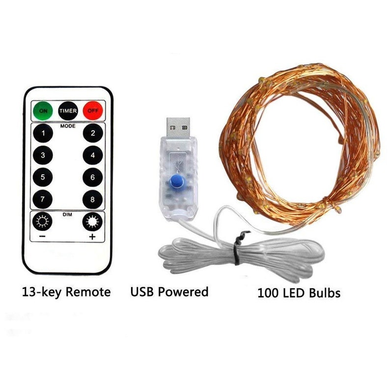 Guirlande lumineuse LED alimentée par USB, guirlande lumineuse pour fête de Noël dans un arbre de Noël, amusante 2 m, 5 m et 10 m, blanc, rose. Bleu, vert Anniversaire Nouvel An image 9