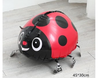 Globo de mariquita andante, mascota voladora para fiestas infantiles
