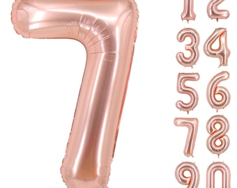 Globo con número de 40" en oro rosa, decoración para fiestas