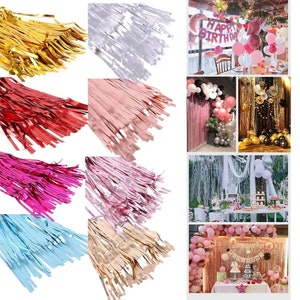 2M Birthday Party Wedding Decoration Curtain Glossy Fringe Tinsel Foil Door Party Birthday