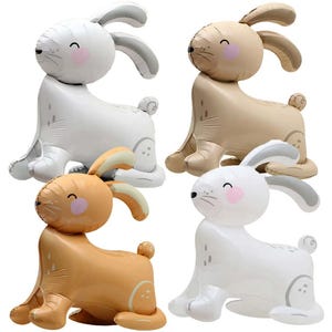 Rabbit Bunny Balloon Standing Easter 4D Foil Air Farm Fun Birthday Decoration Lovely Cartoon Animal