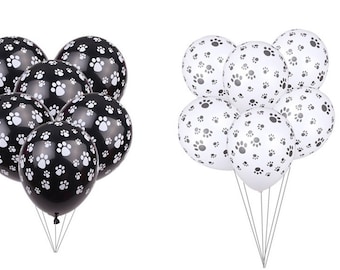 Paw Print Balloons, 12" Latex Party Decor