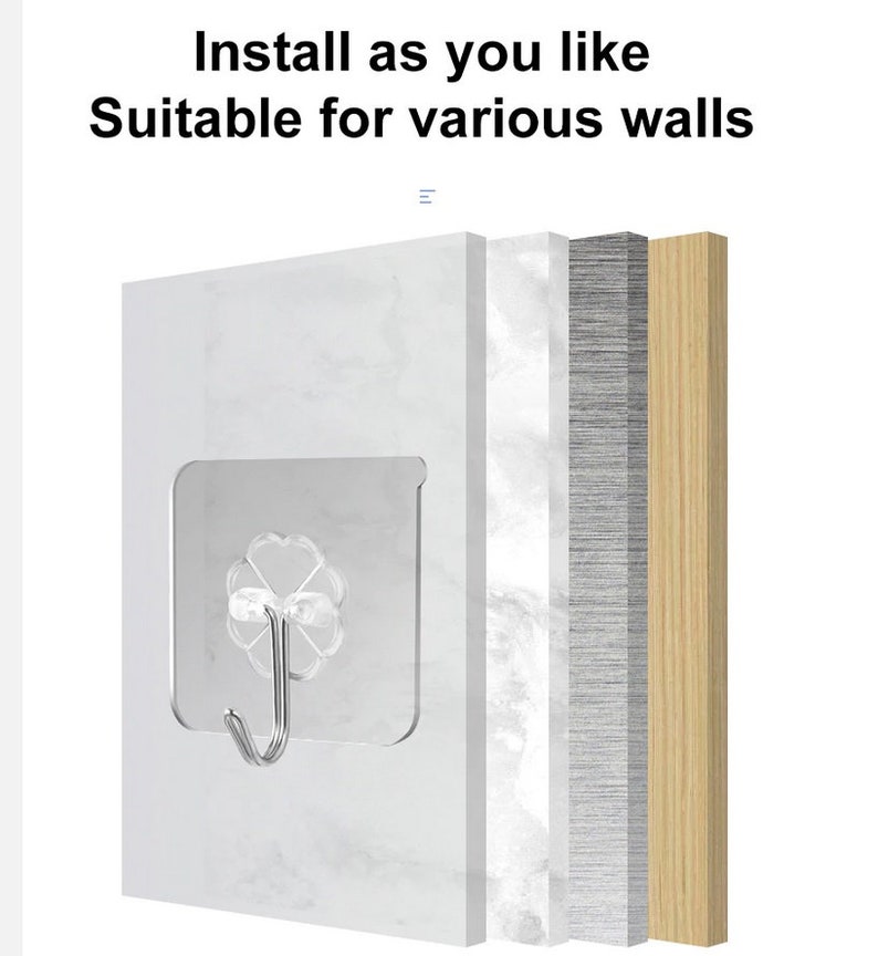 120 Self Adhesive Strong Sticky Hooks Heavy Duty Wall Etsy UK