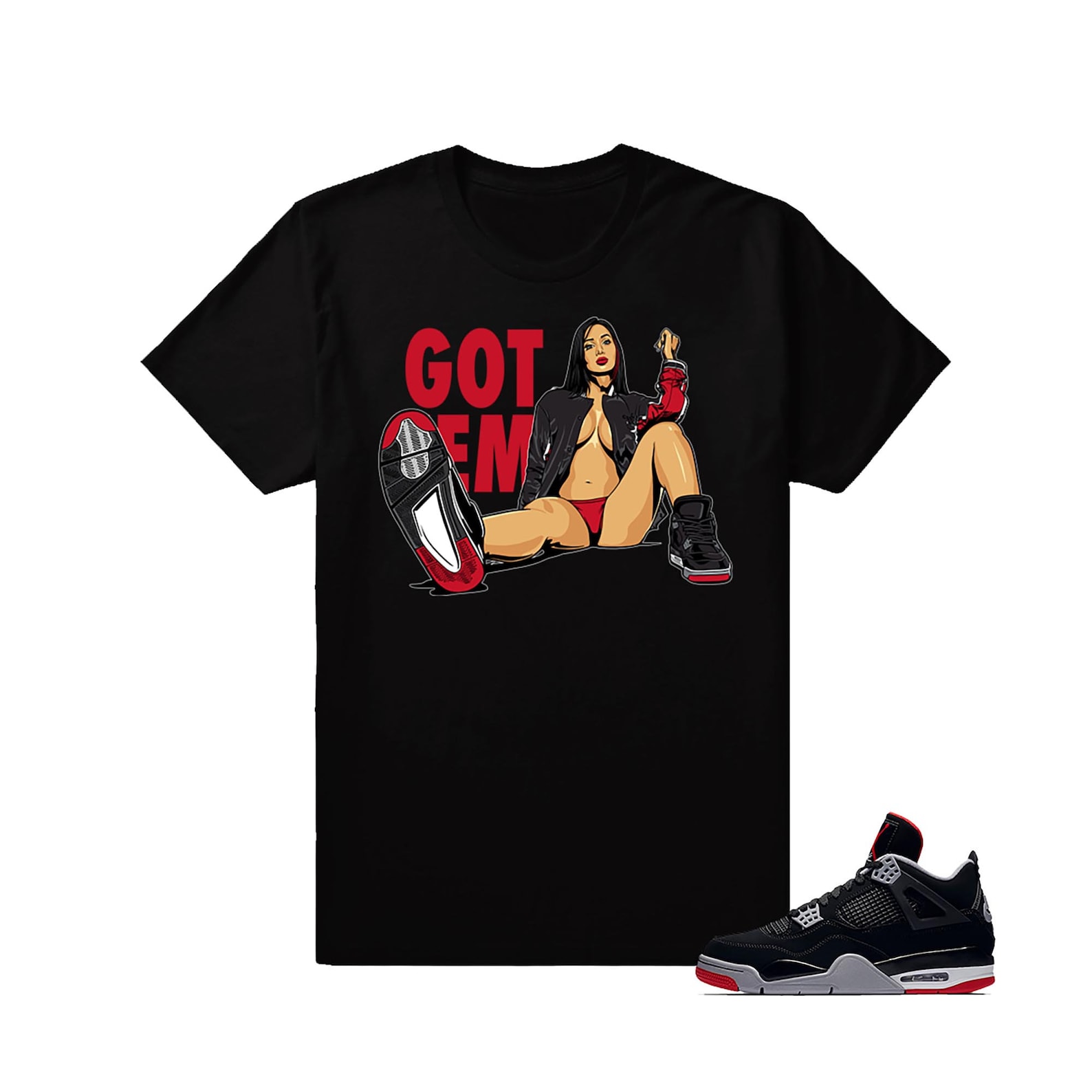 Shirts To Match Jordan 4 Bred Retro 4s Jordans Matching Tees Etsy