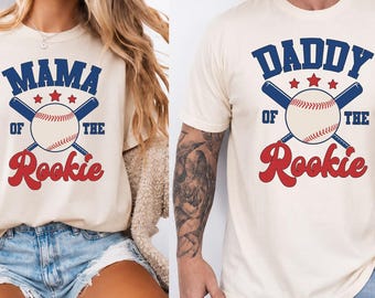 Camisetas de segundo cumpleaños para el Novato del Año, Camisetas familiares a juego para el primer cumpleaños de béisbol, Camiseta de béisbol para mamá y papá