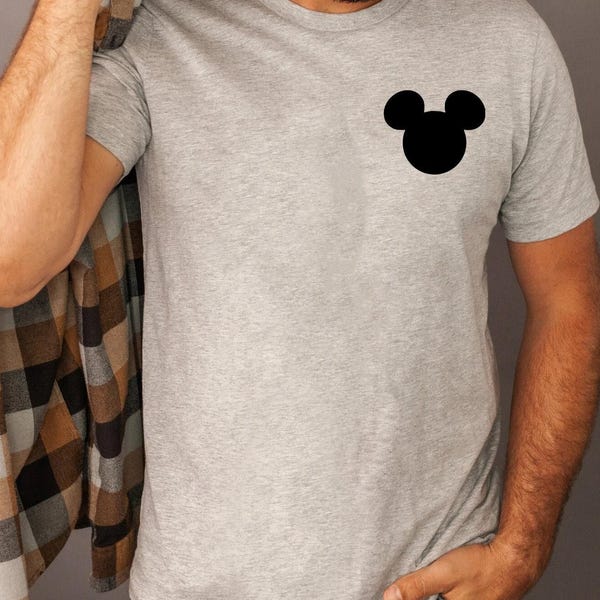 Mickey Mouse Disney Shirt, Mickey Mouse Mom Dad Pocket Size Print Shirt, Disney Men's Shirt, Magic Kingdom Kids Shirt
