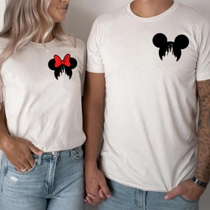 Disney Castle Mickey - Minnie Pocket Size Print Shirts, Mickey Castle Shirt, Family Shirts, Minnie Mouse Pocket Tees, Disneyland Disneyworld